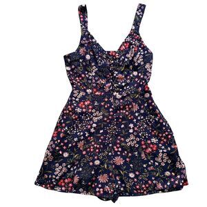 American Eagle Romper XS Multicolor Floral Shorts Smocked Summery Beach Kidcore